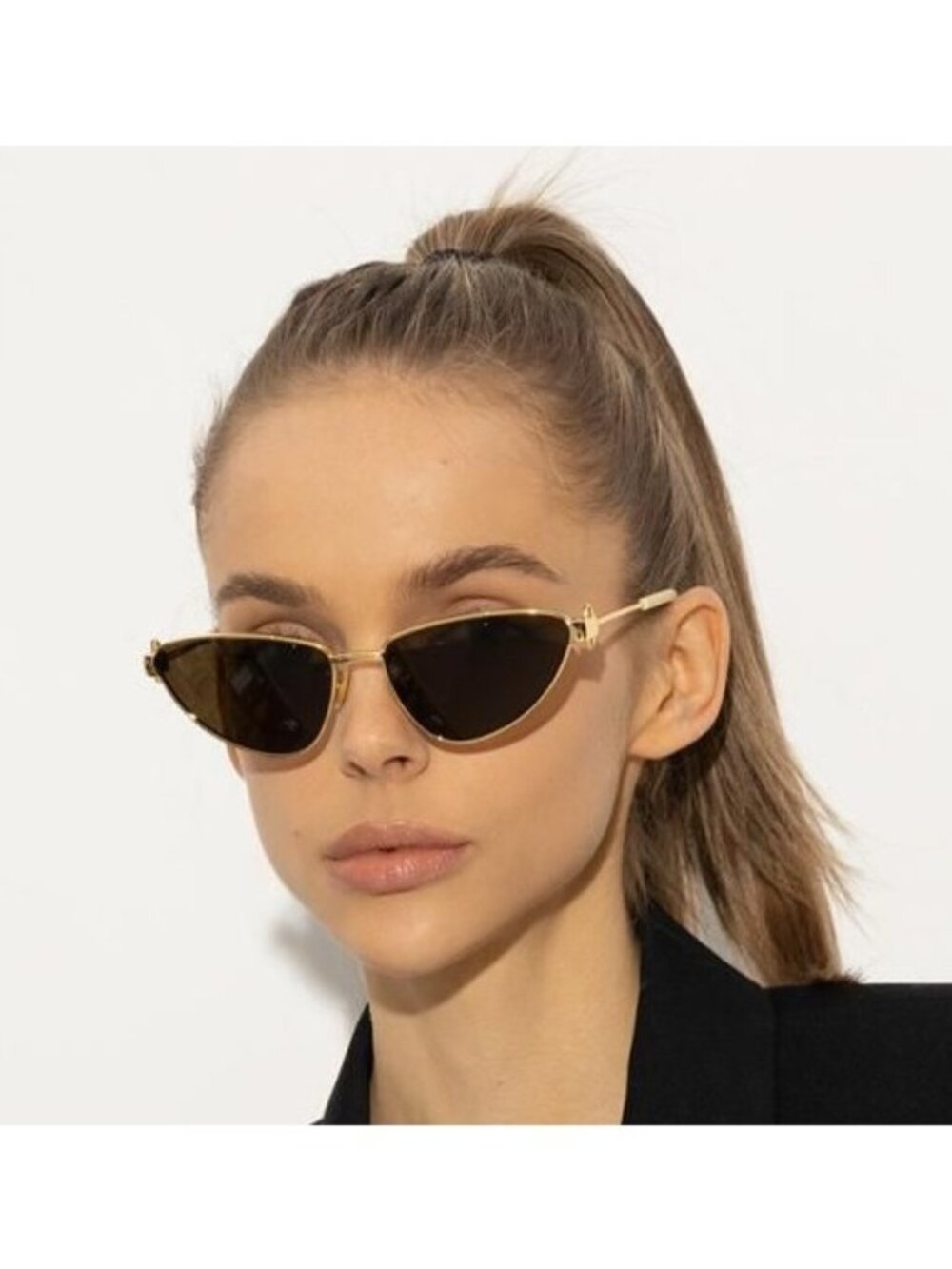 NEW BV1186S 002 BOTTEGA VENETA SUNGLASSES  GOLD/BROWN WOMEN EYEWEAR BOTTEGA VENE